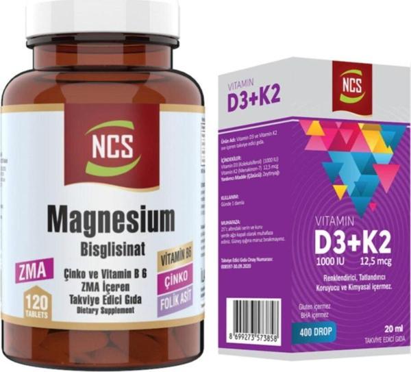 Ncs Zma Magnesium Çinko 120 Tablet+Vitamin D3 K2 20 Ml - Image 1