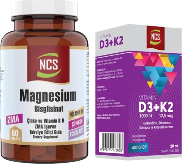 Ncs Zma Magnesium Çinko 60 Tablet+Vitamin D3 K2 20 Ml - Image 1