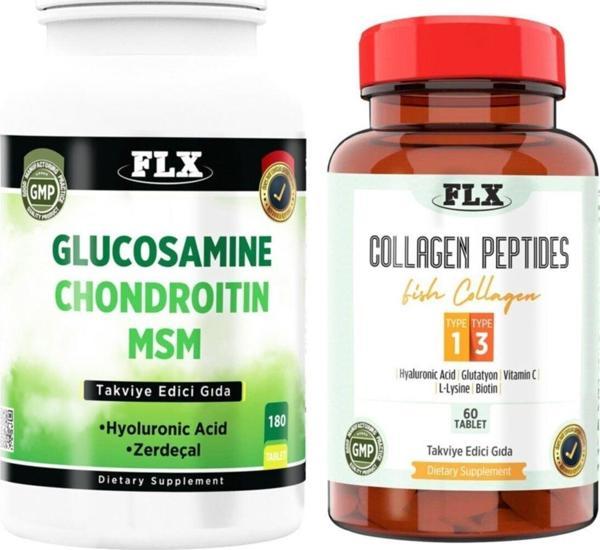 Flx Glucosamine Msm Zerdeçal 180 Tablet & Kollajen Tip 1-3 60 Tablet - Image 1