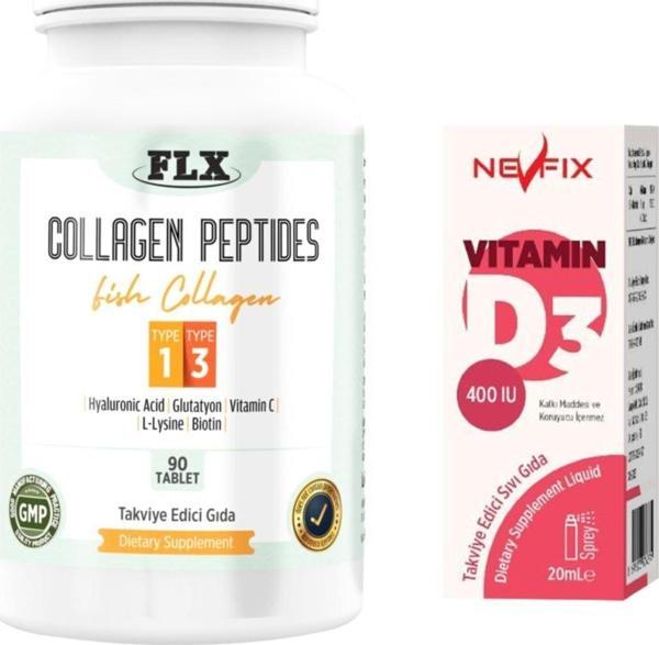 Nevfix Balık Kolajeni Tip 1 Tip 3 90 Tablet Vitamin D3 - Image 1
