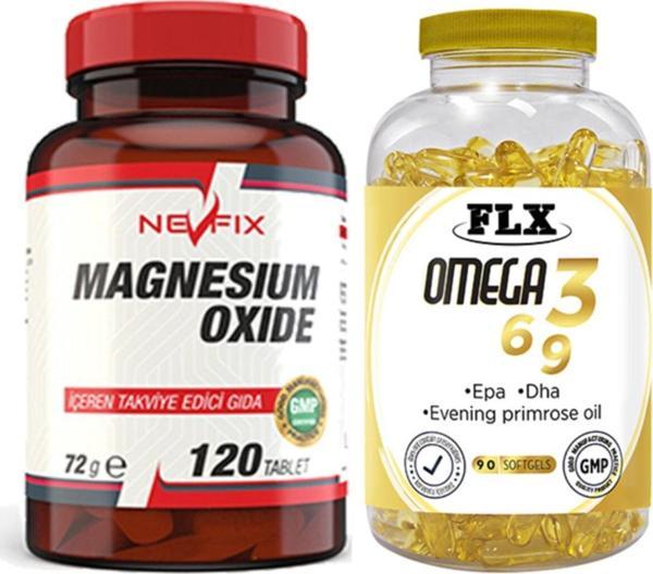 Nevfix Magnesium Oxide 120 Tablet & Flx Omega 3-6-9 90 Tablet - Image 1
