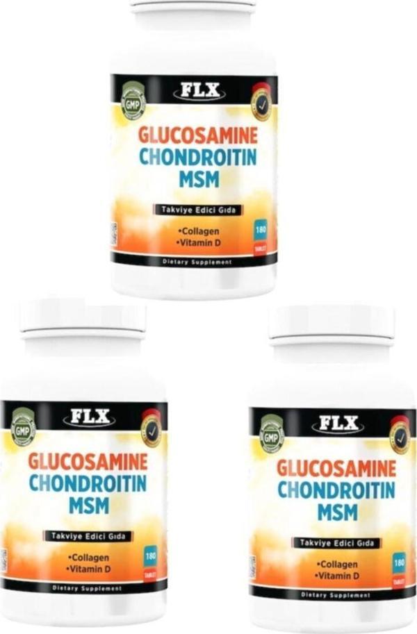 Flx Glukozamin Kondroitin Msm Kolajen Vitamin D 180 X 3 Kutu - Image 1