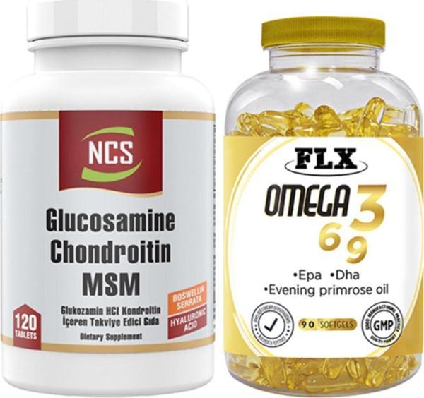 Ncs Glucosamine Chondroitin Msm Boswellia Glukozamin 120 Tablet & Flx Omega 3-6-9 90 Tablet - Image 1
