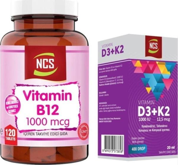 Ncs Vitamin B12 1000 Mcg 120 Tablet+Vitamin D3 K2 20 Ml - Image 1