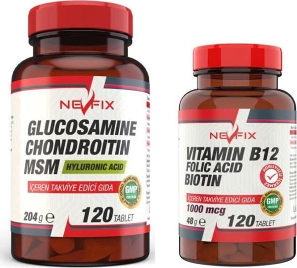 Nevfix Glucosamine Chondroitin Msm 120 Tablet Ve B12 Folic Acid 120 Tablet - Image 1