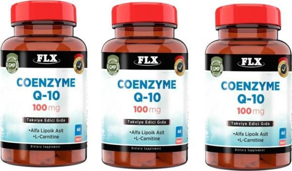 Flx Coenzyme Koenzyme Q-10 L-Carnitine Alpha Lipoic Acid 60 Tablet X 3 Kutu - Image 1