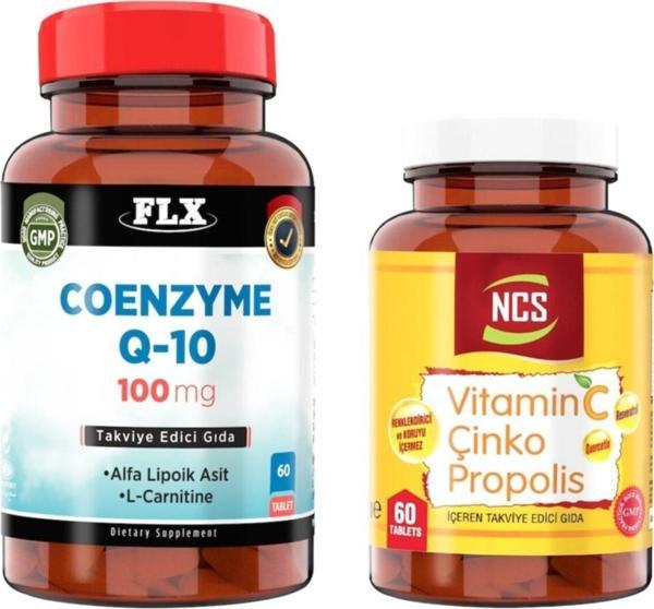 Flx Coenzyme Q-10 100 Mg 60 Tablet + Vitamin C Çinko Propolis 60 Tab - Image 1