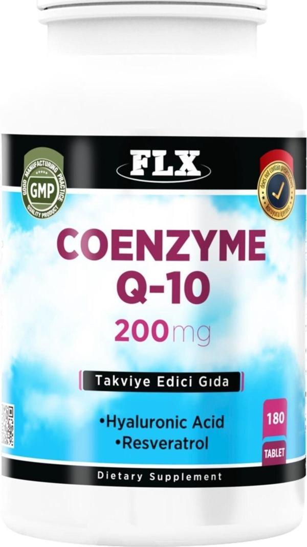 Flx Coenzyme Q-10 Koenzim 200 Mg Hyoluronic Acid Resveretrol 180 Tablet - Image 1