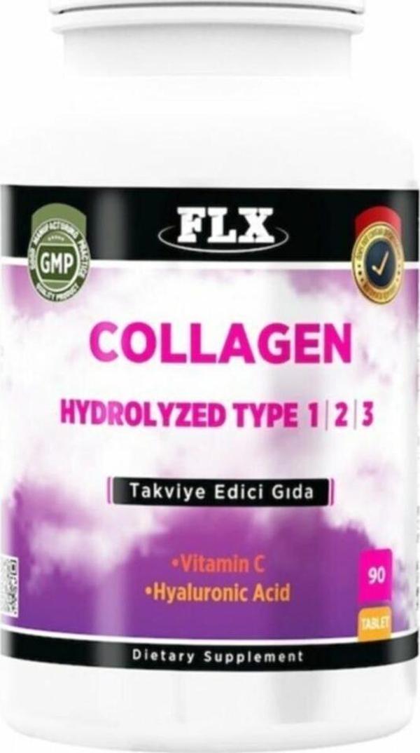 Flx Collagen Kolajen Tip-1-2-3 Hyoluronic Vitamin C 90 Tablet - Image 1