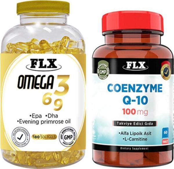 Flx Omega 3-6-9 Balık Yağı180 Softgel & Coenzyme Q10 100 Mg 60 Tablet - Image 1