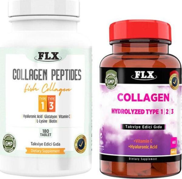 Flx Kollajen Tip 1 3 180 Tablet  Kollajen Tip 1 2 3 60 Tablet - Image 1