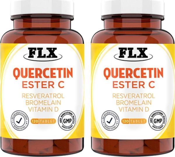 Flx Kuersetin Ester C Resveratrol Bromelain Vitamin D Magnezyum Aserola 120 Tablet 2 Kutu - Image 1