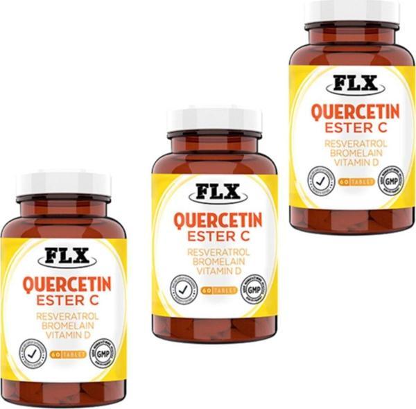 Flx Kuersetin Ester C Resveratrol Bromelain Vitamin D Magnezyum Aserola 60 Tablet X 3 Kutu - Image 1
