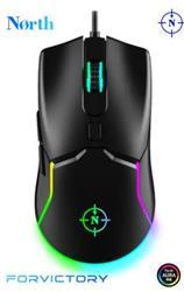 North Air Black RGB Kablolu Profesyonel Oyuncu Mouse - Image 1
