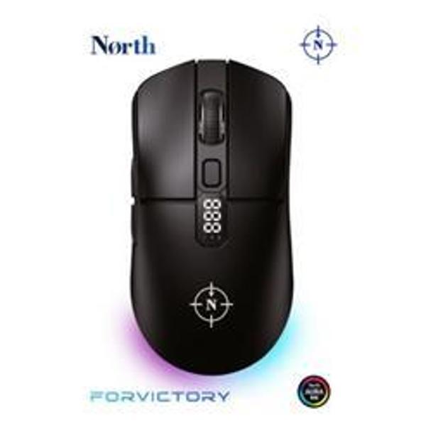 North Odin Pro WL Siyah 26K DPI 750 IPS 70G UltraLight RGB Kablosuz Gaming Mouse - Image 1