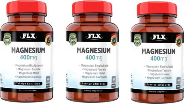 Flx Magnesium Magnezyum Bisglisinat Malat Taurat Glukonat 60 Tablet X 3 Kutu - Image 1