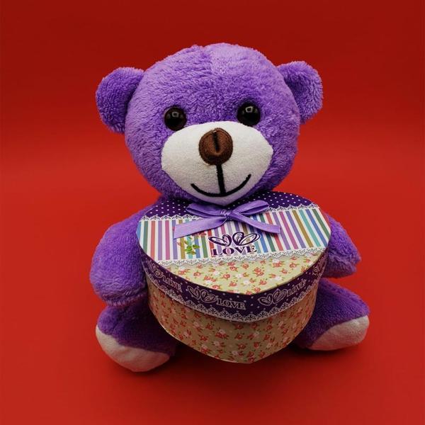 Sevimli Kalp Kutulu Peluş Ayıcık - Image 1