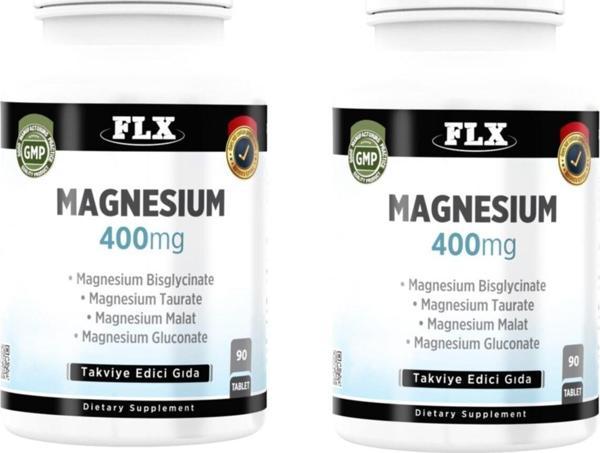 Flx Magnesium Magnezyum Bisglisinat Malat Taurat Glukonat 90 Tablet X 2 Kutu - Image 1