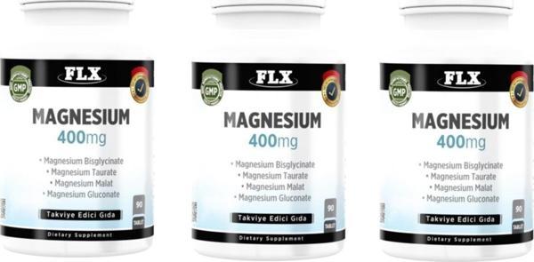Flx Magnesium Magnezyum Bisglisinat Malat Taurat Glukonat 90 Tablet X 3 Kutu - Image 1