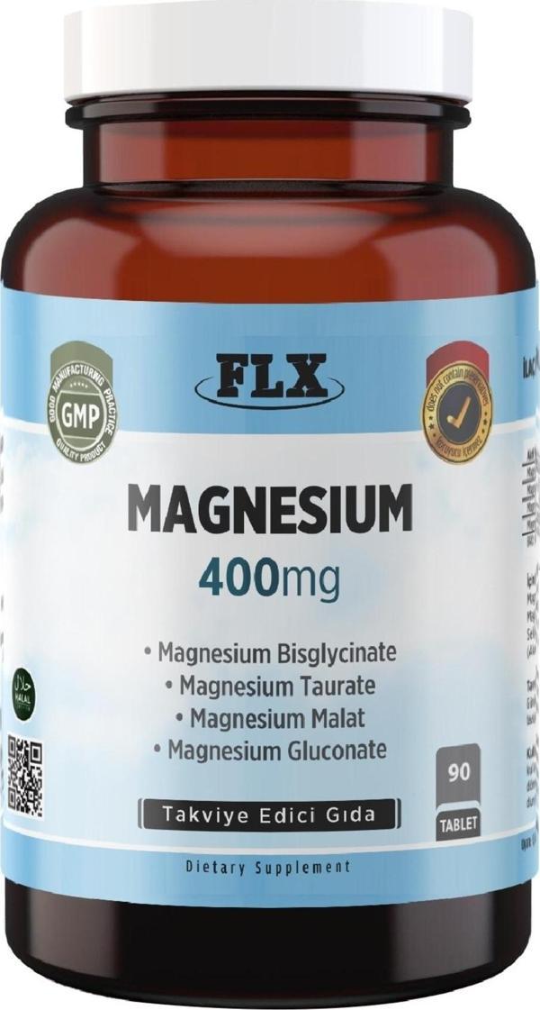 Flx Magnezyum Elementleri Complex 400 Mg Bisglisinat Malat Taurat Glukonat 90 Tablet - Image 1