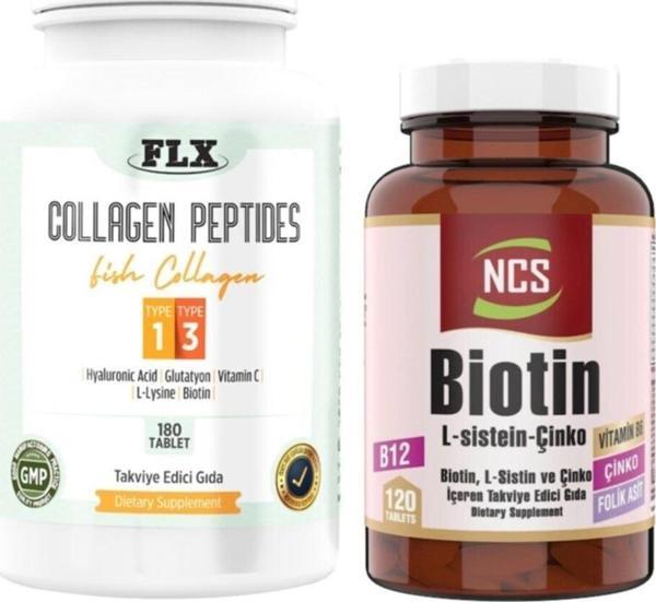 Ncs Balık Kollajeni Tip 1-3 Collagen 180 Tablet+Biotin 120 Tablet - Image 1