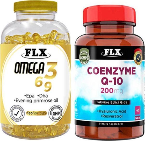 Flx Omega 3-6-9 180 Softgel & Coenzyme Q-10 200 Mg 60 Tablet - Image 1