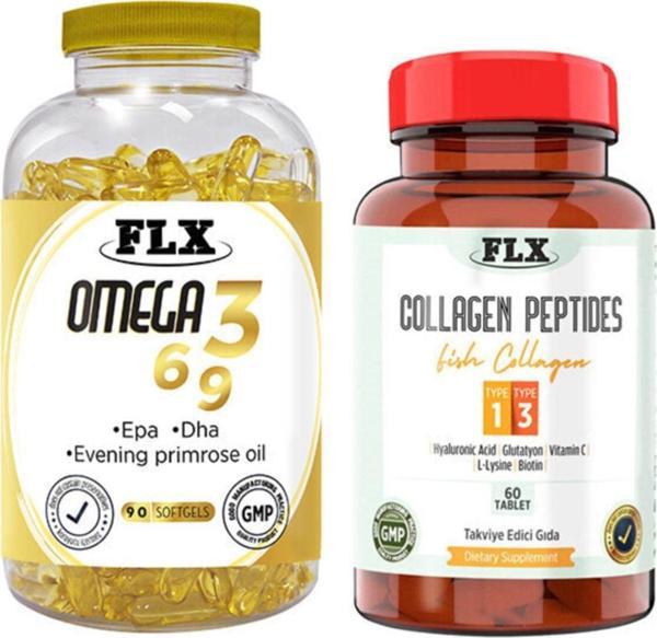 Flx Omega 3-6-9 90 Softgel & Tip 1-3 Balık Kollajeni 60 Tablet - Image 1