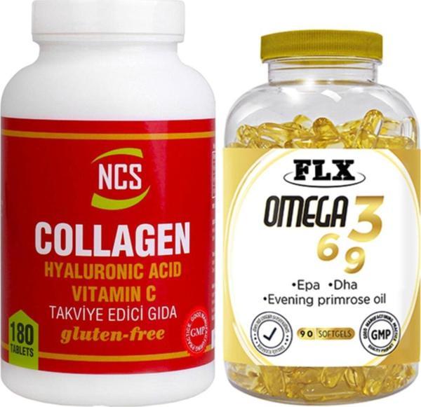Ncs Collagen C Vitamini 180 Tablet & Flx Omega 3-6-9 90 Tablet - Image 1