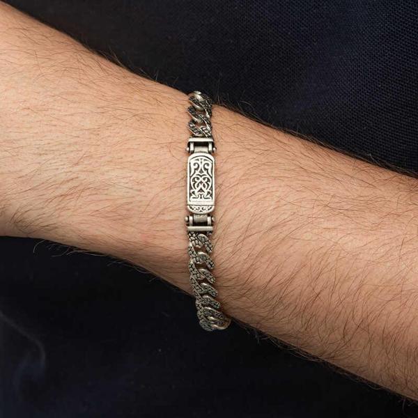 Gümüş Elişi Örgü Gurmet Erkek Bileklik - Image 1