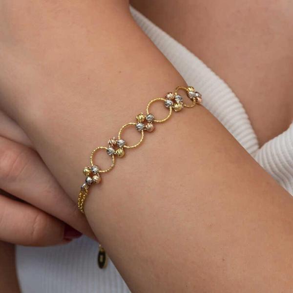 Gümüş Renkli Halka Dorika Kadın Bileklik - Image 1