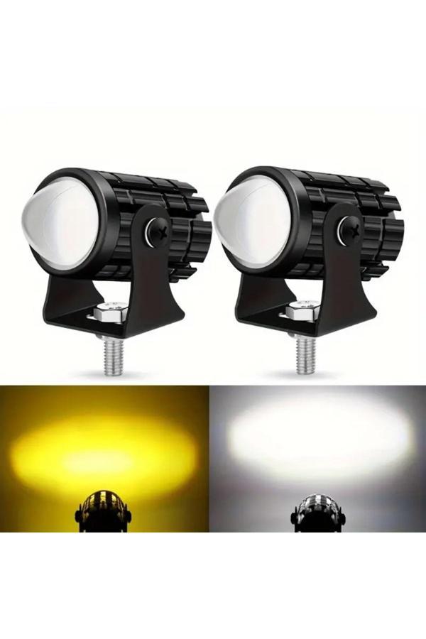 Ovo Life Motosiklet Led Işık Seti Kedi Gözü Beyaz Ve Sarı Renk - Image 1