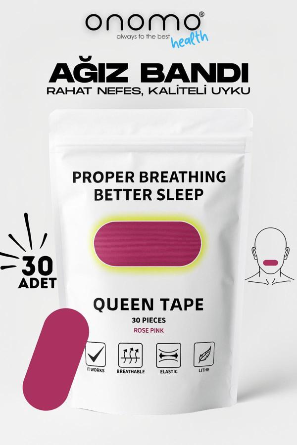 Onomo Health Ağız Bandı Pembe 30 Adet, Horlama Önleyici Ağız Kapama Hipoalerjenik Uyku Bandı - Image 1