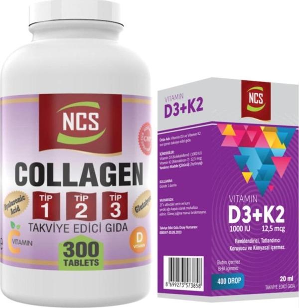 Ncs Collagen Tip 1-2-3 Kollajen 300 Tablet+Vitamin D3 K2 20 Ml - Image 1