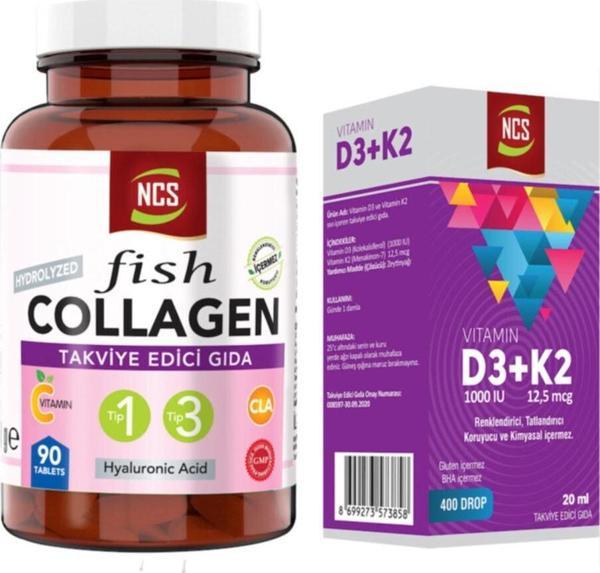 Ncs Collagen Tip 1-3 Balık Kollajen Cla Biotin 90 Tablet+Vitamin D3-K2 - Image 1