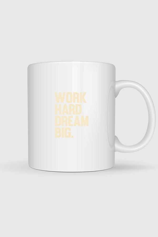  Çok Çalış Hayaller Büyük Tasarımlı Kupa Bardak - Image 1