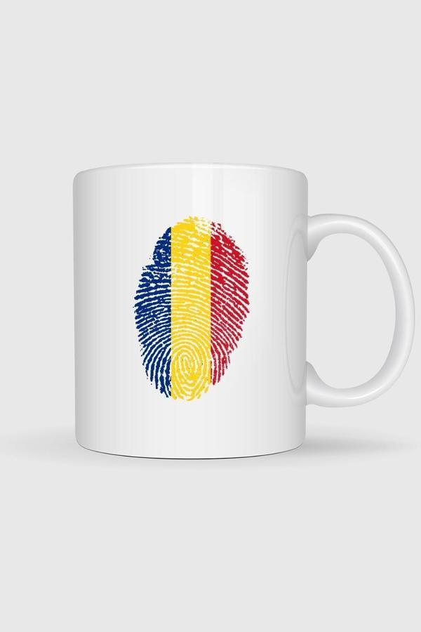  Romania, Flag, Fingerprint Tasarımlı Kupa Bardak - Image 1