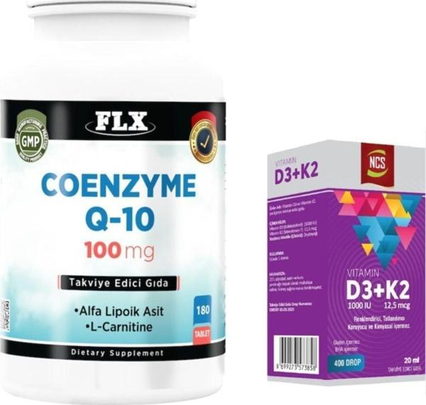 Ncs Coenzyme Q-10 100 Mg 180 Tablet Ve Vitamin D3 Vitamin K2 20 Ml - Image 1