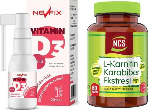 Ncs Karabiber Extreli L Carnitine 60 Tablet Vitamin D3 400 Iu 20 Ml - Image 1