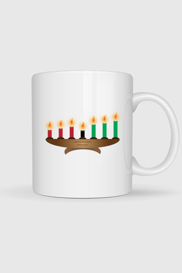  Kwanzaa Kinara Christmas Candle Tasarımlı Kupa Bardak - Image 1