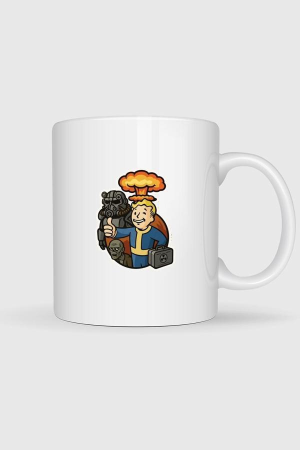 Fallout Sticker Tasarımlı Kupa Bardak - Image 1