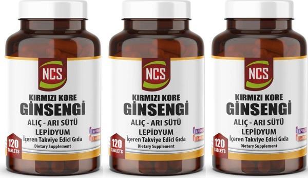 Ncs Kırmızı Kore Ginsengi Alıç Arı Sütü Lepidyum 3 X 120 Tablet 360 Tablet - Image 1