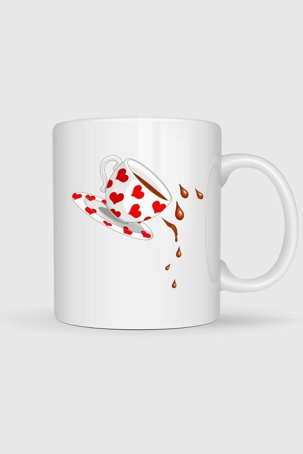  Çay Fincanı Kahve Döktü Tasarımlı Kupa Bardak - Image 1