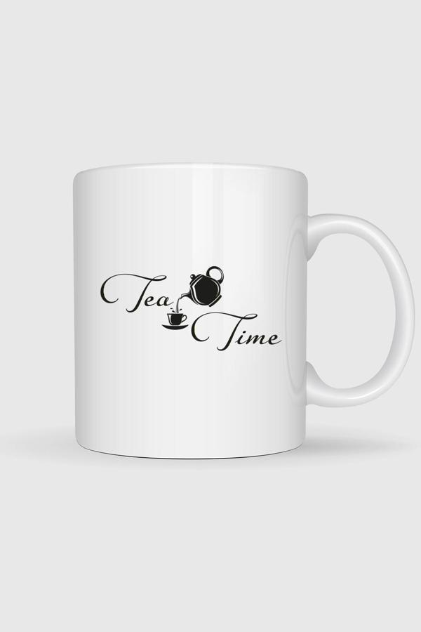  Çay Zamanı Tasarımlı Kupa Bardak - Image 1