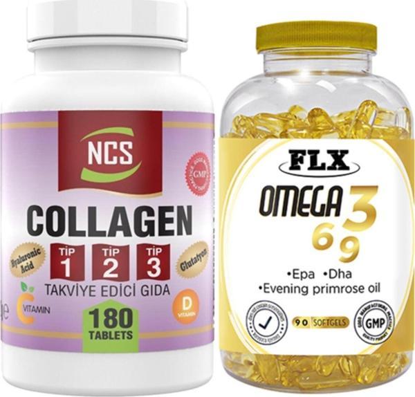 Ncs Kollajen Tip 1-2-3 180 Tablet & Flx Omega 3-6-9 90 Tablet - Image 1