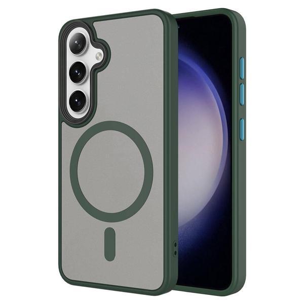 Galaxy S24 Plus Kılıf Sert PC Arka Yüzey Wireless Şarj Özellikli Zore Flet M-safe Kapak - Image 1