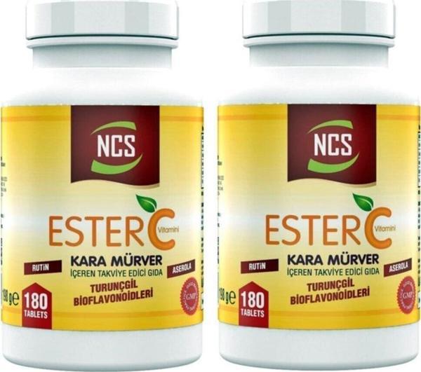 Ncs Ester C Vitamini 1000 Mg 180 Tablet Kara Mürver Turunçgil Bioflavonidleri Rutin Aserola 2 Adet - Image 1