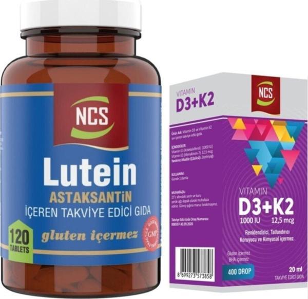 Ncs Lutein 15 Mg Astaksantin 12 Mg 120 Tablet+Vitamin D3 K2 20 ml - Image 1