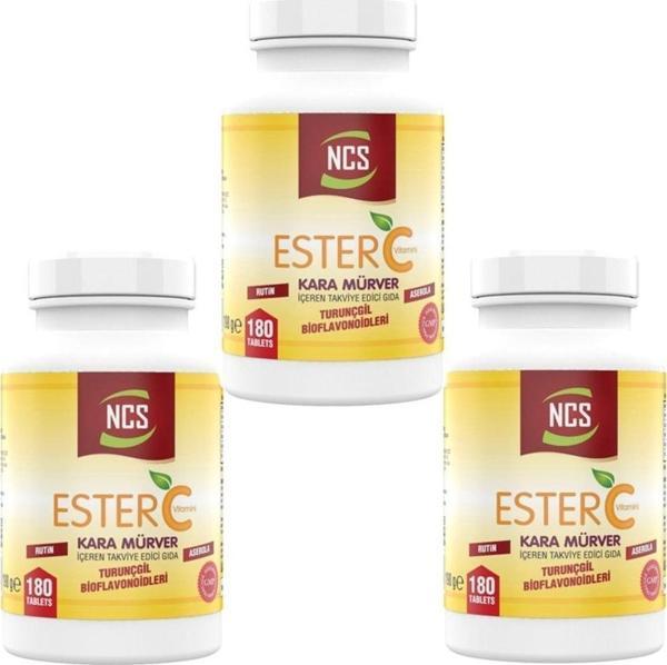Ncs Ester C Vitamini 1000 Mg 3 Kutu 540 Tablet Kara Mürver Turunçgil Bioflavonidleri - Image 1
