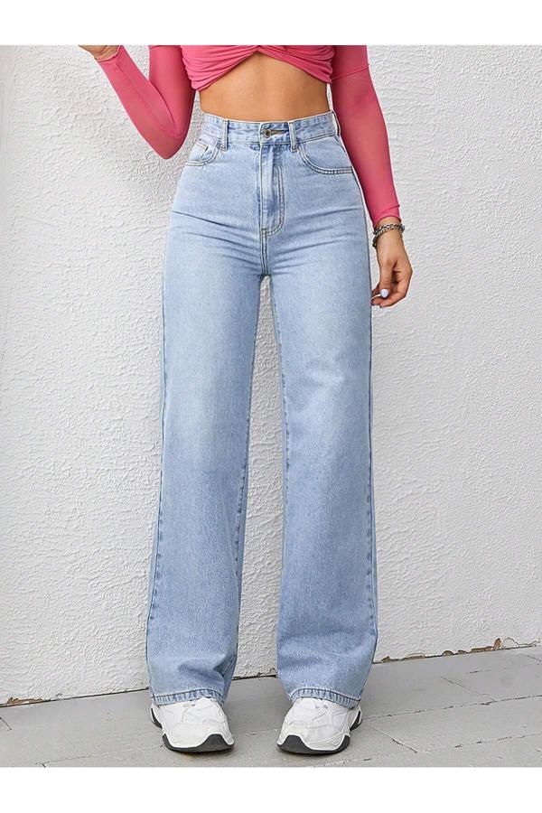 Noxter Straight Kadın Denim Pantolon Açık Yıkamalı - Image 1