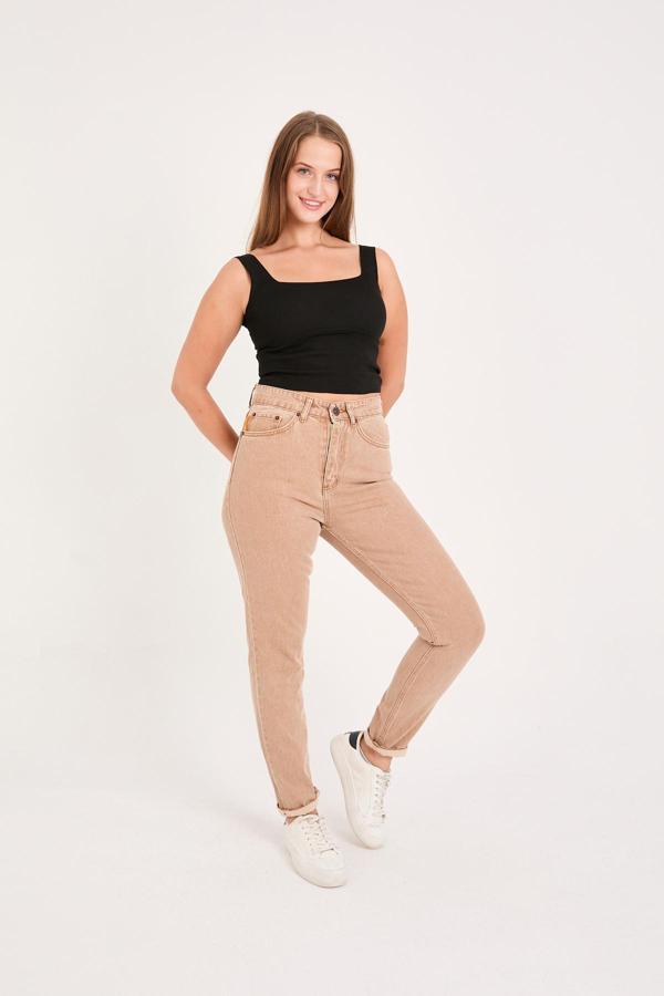 Noxter Kadın Yüksek Bel Denim Pantolon - Image 1